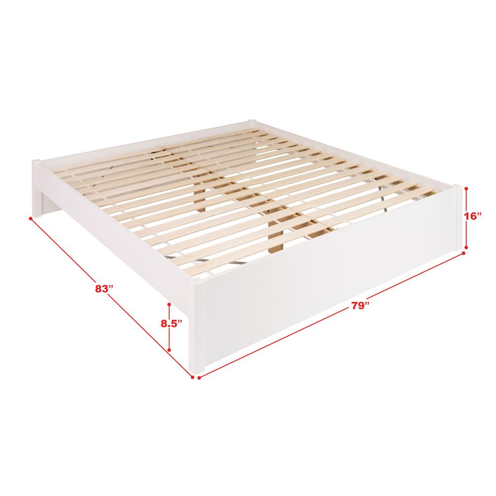 King Select 4-Post Platform Bed, White. Picture 6