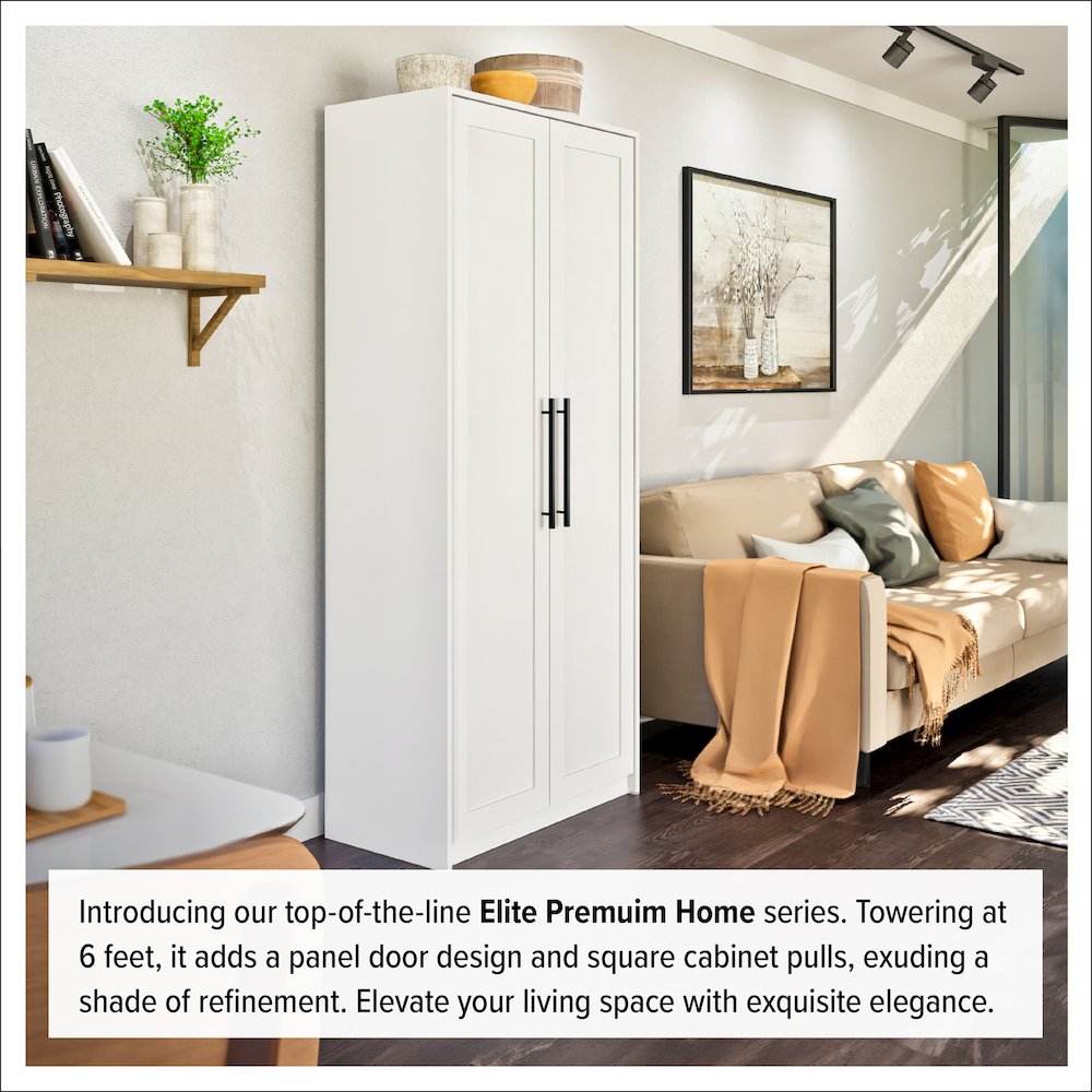 Elite Premium Home Doors, Storage, Bathroom, Pantry Cabinet with 5 Shelves. Picture 8