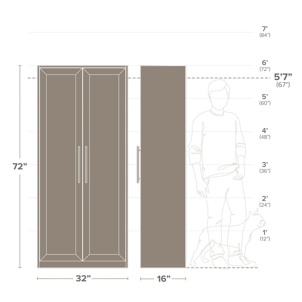 Elite Premium Home Doors, Storage, Bathroom, Pantry Cabinet with 5 Shelves. Picture 3