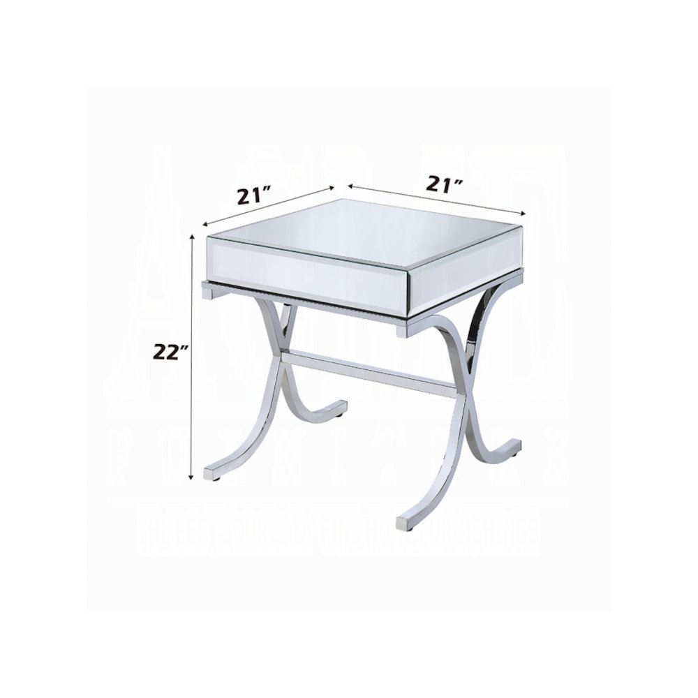 Yuri End Table, Mirrored & Chrome. Picture 3