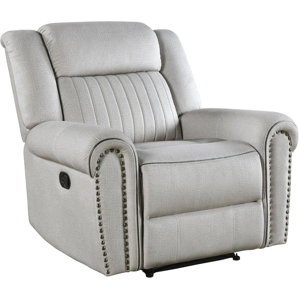 Lexicon Brennen Microfiber Reclining Chair in Mist. Picture 1
