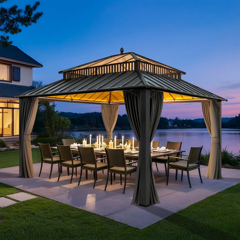 14 ft. x 12 ft. Kingston Extra-Tall, Wide Hardtop Gazebo. Picture 3