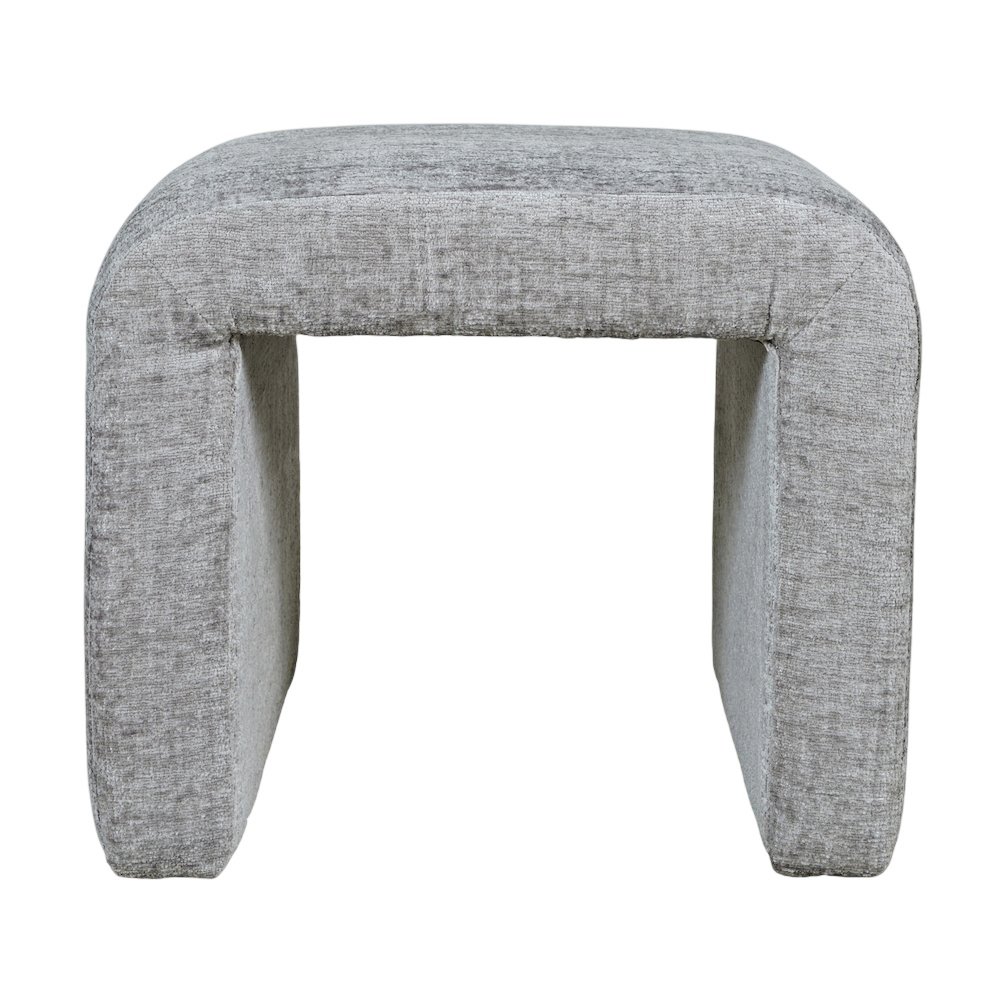 Modern Curved Upholstered Waterfall Jacquard Petite Ottoman Bench - Set of 2. Picture 1
