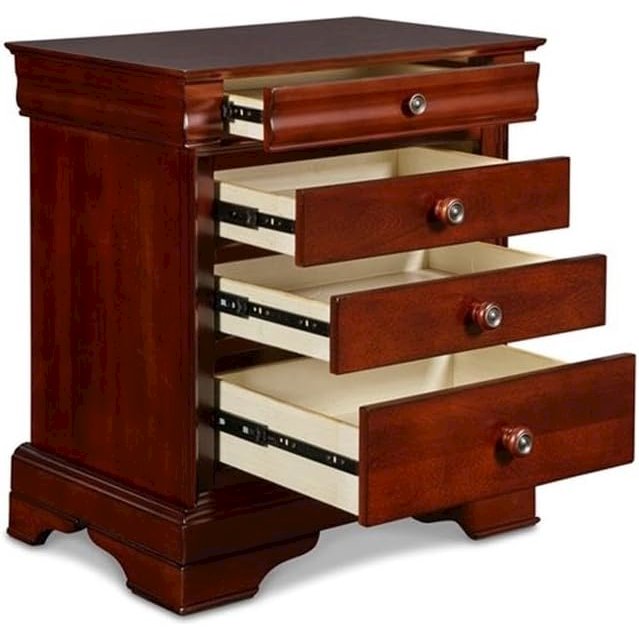Versailles Solid Wood Engineered Wood Nightstand in Cherry. Picture 3