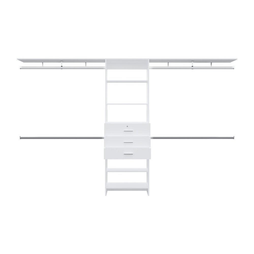 Salina Closet System, 3 Drawers, 5 Shelves, White. Picture 1