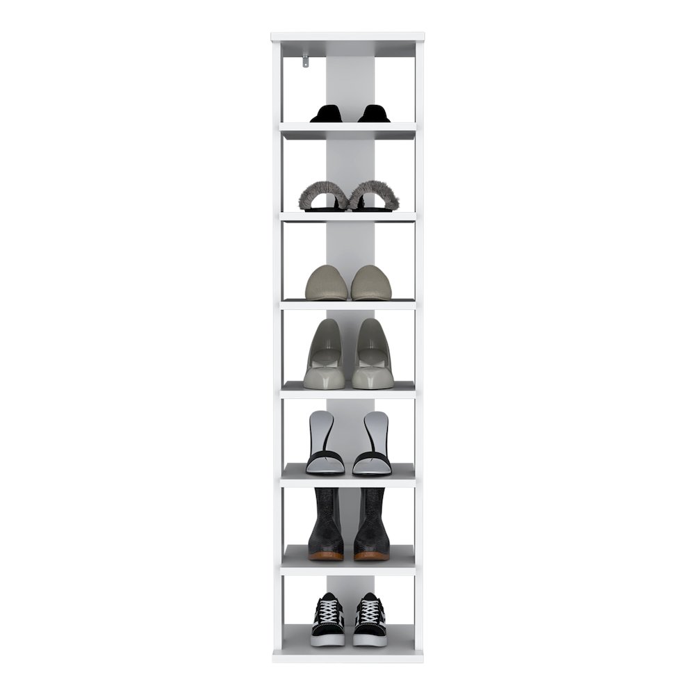 Glacier Shoe Rack, 7 Shelves, White. Picture 5