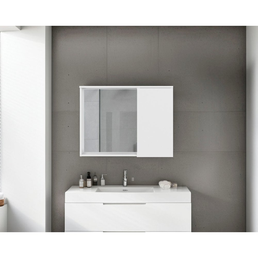 Nome Medicine Cabinet with Interior Storage Compartments, White. Picture 1