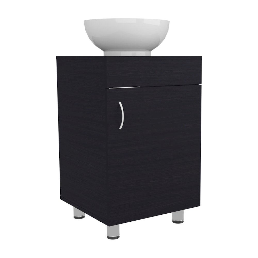 Vicksburg Bathroom Vanity, 1 Door, 4 Legs, Black Wengue. Picture 1
