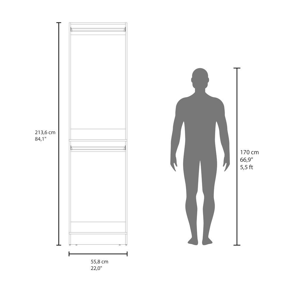 Dover Closet, 2 Shelves, White. Picture 4