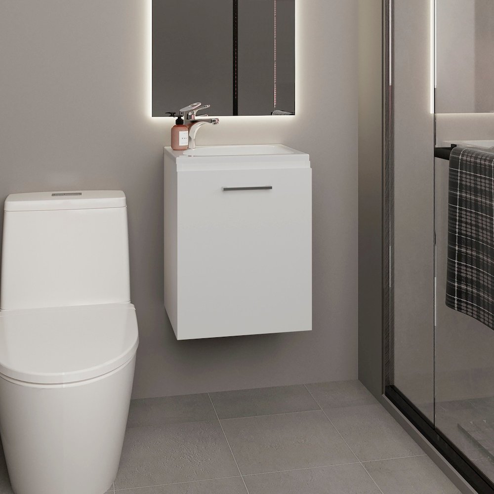 Bothell Bathroom Vanity, 1 Door, White. Picture 4