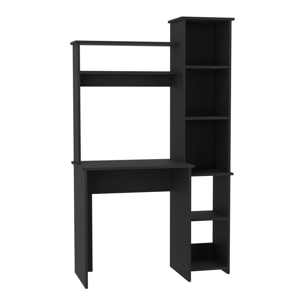 Detroit 2 Piece Office Set, Dozza Bookcase + Aramis Desk, Black. Picture 3