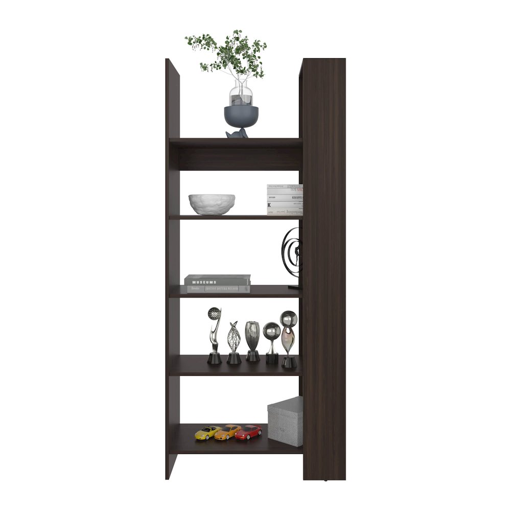 Newtok Bookcase, 5 Shelves, Dark Walnut. Picture 2