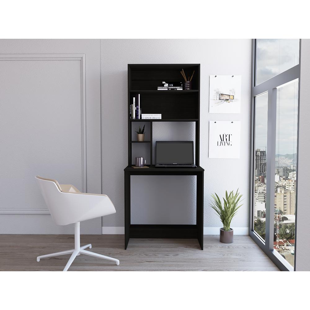 Xalo Computer Hutch Desk In Black. Picture 7