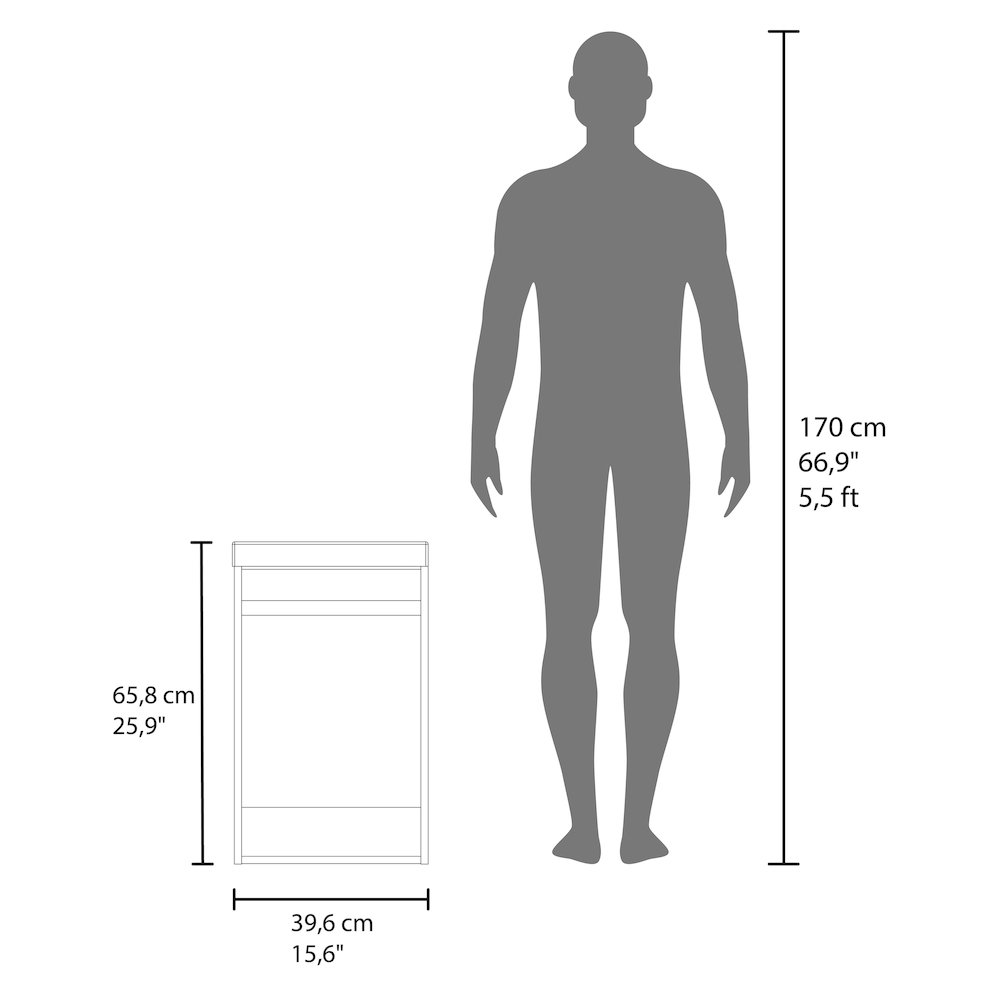 Homer Floor Bathroom 32" H, One Door and Two Interior Shelve, White. Picture 6