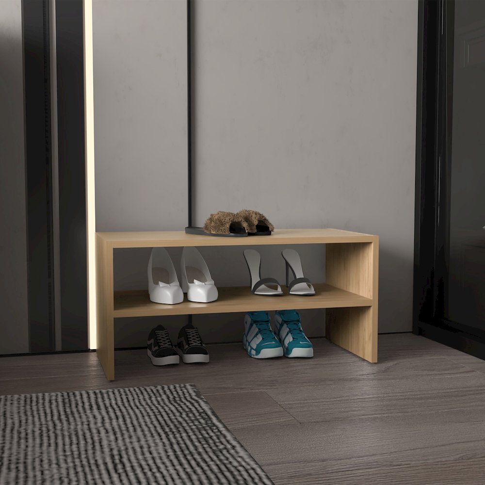 Sanford Modular Shoe Rack, 2 Shelves, Natural Oak. Picture 4
