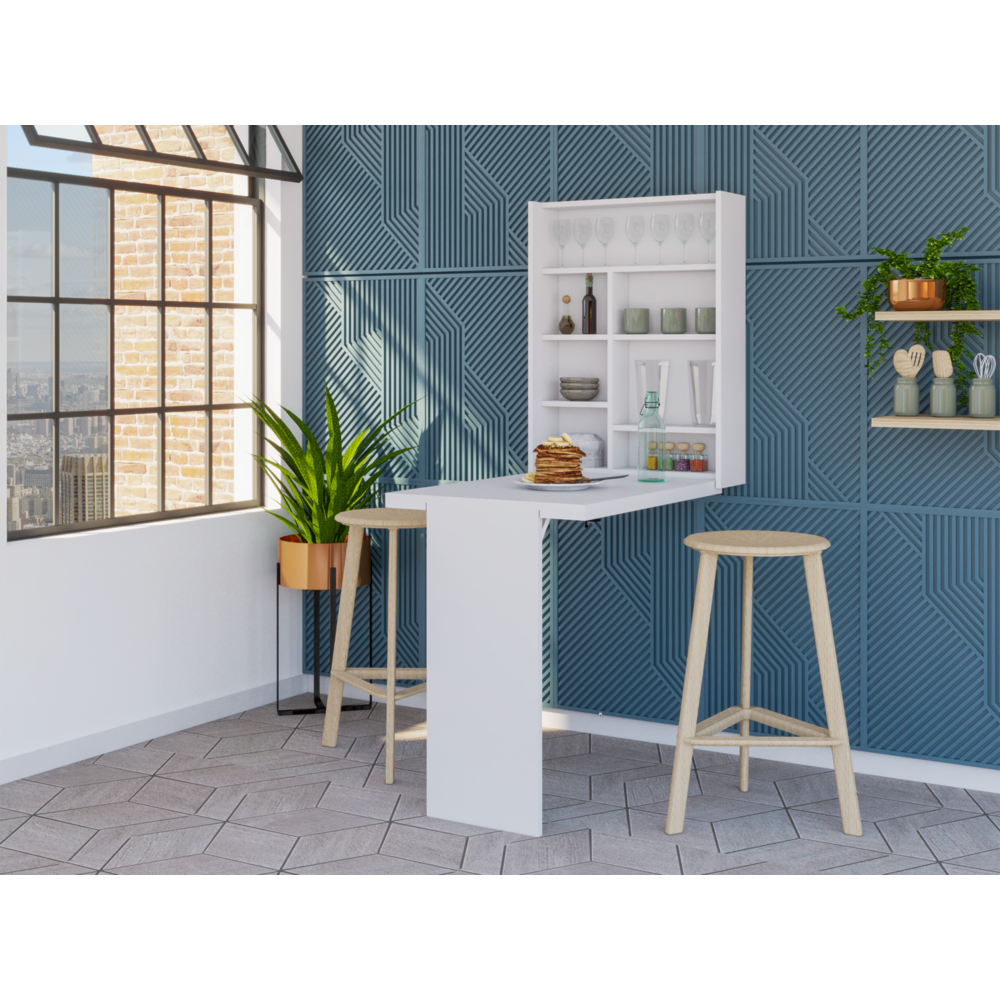 Toscana Wall Foldable Table White. Picture 7