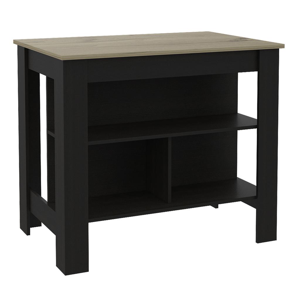 Delos Kitchen Island Black Wengue. Picture 1