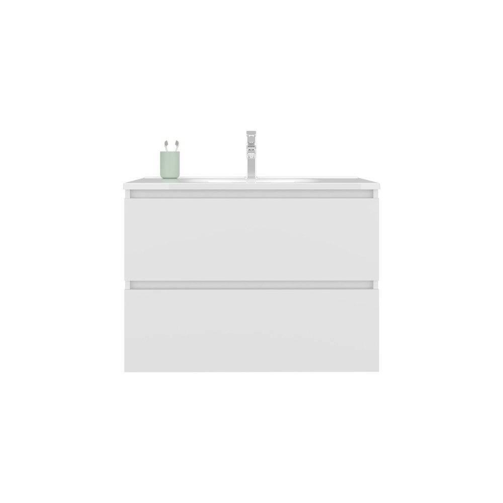 Depew Bathroom Vanity, 2 Drawers, White. Picture 1