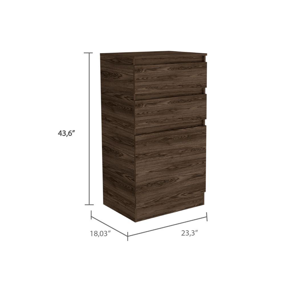 DEPOT E-SHOP Diamond Dresser, Jewelry Box, Mirror, One-Door Cabinet, Two Drawers-Dark Walnut, For Bedroom. Picture 4