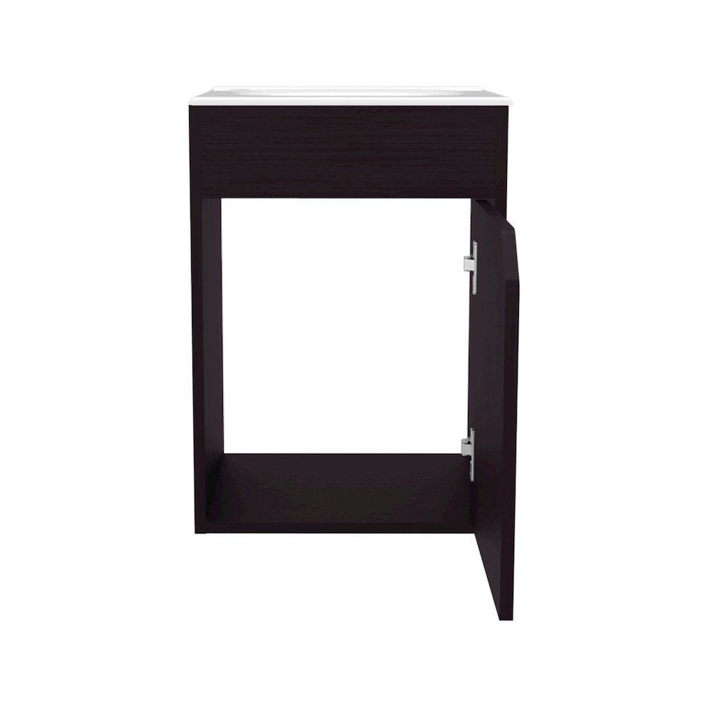 Klawock Bathroom Vanity, 1 Door, Black Wengue. Picture 3
