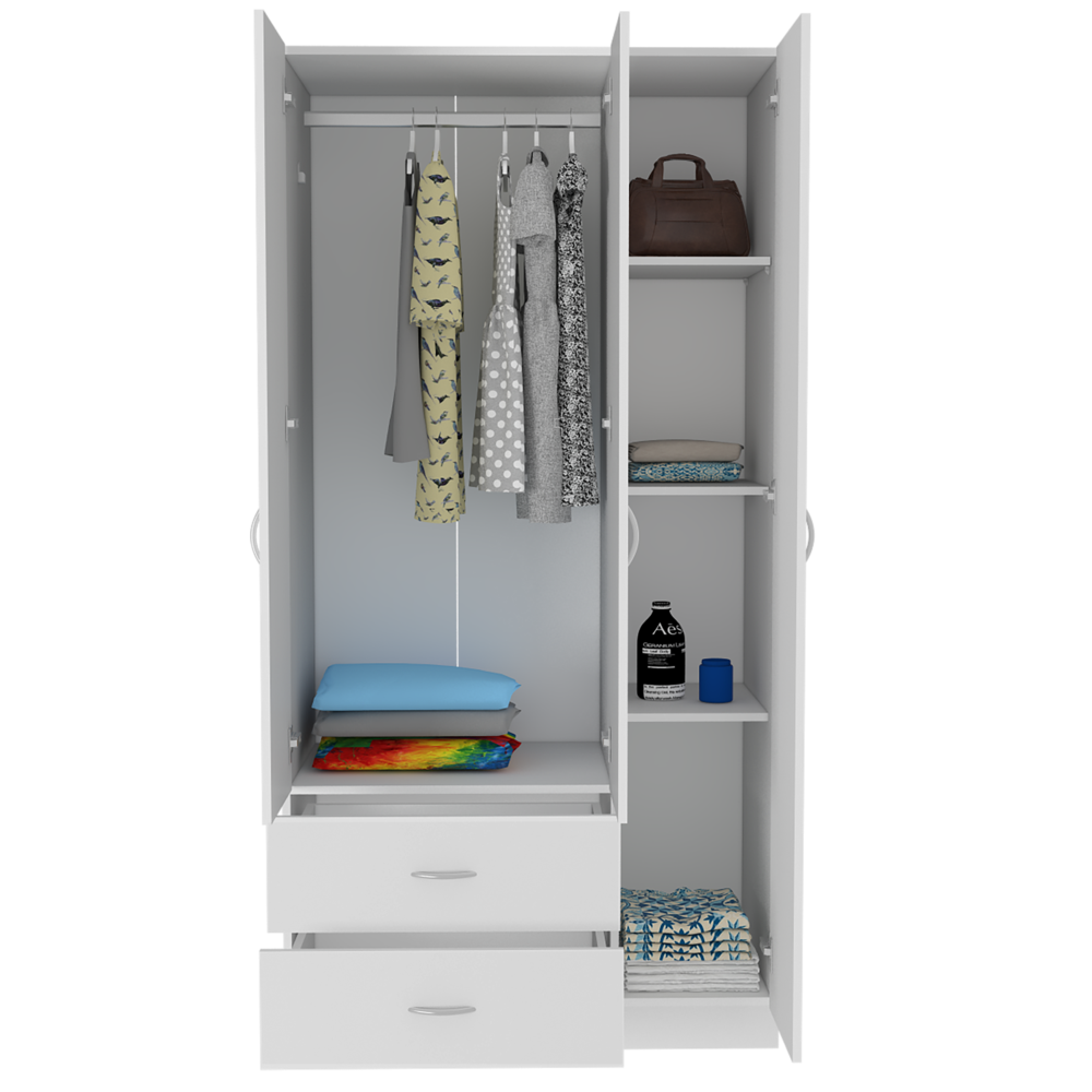 Bosko 3 Door Armoire White. Picture 4