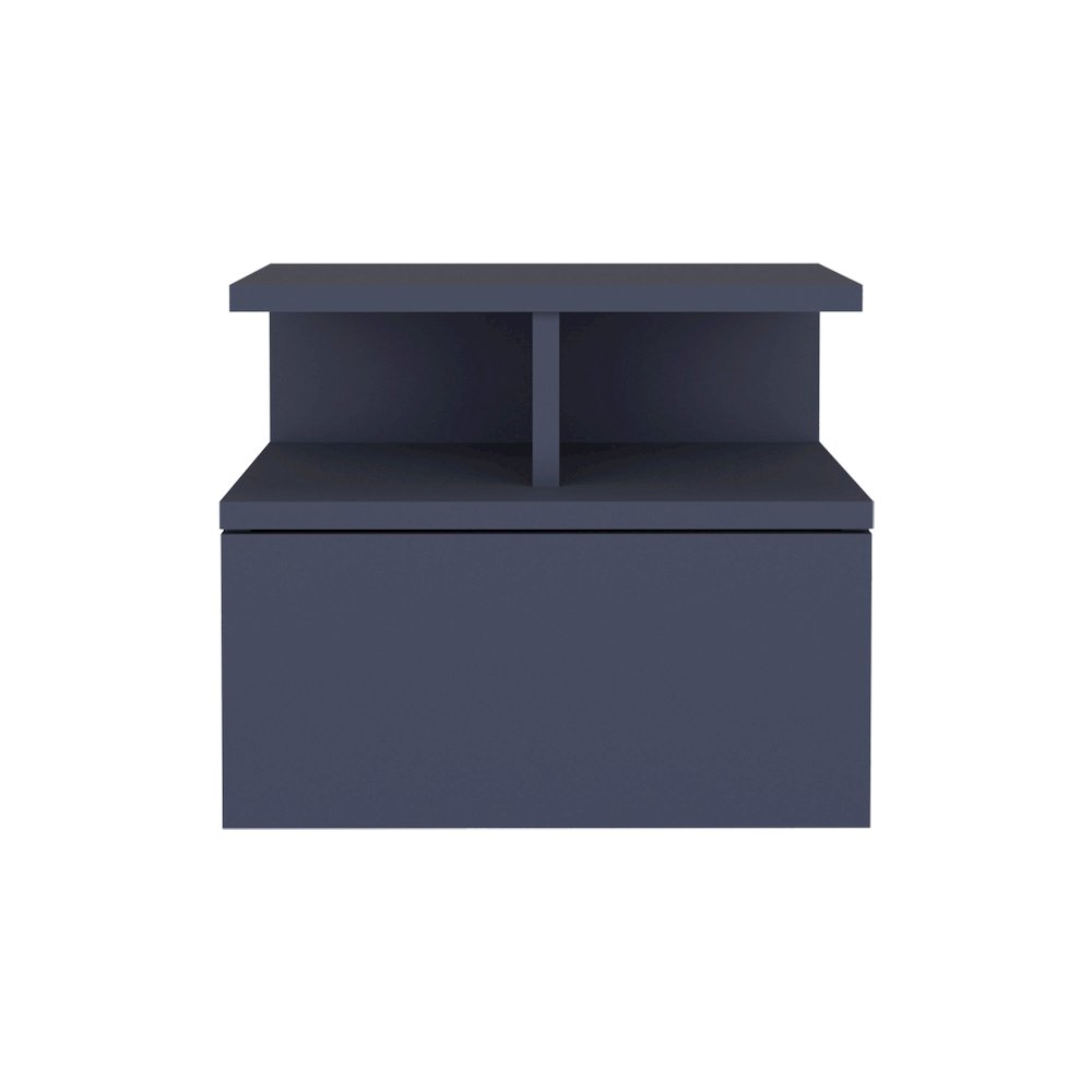 Healy Nightstand, 1 Drawer, 2 Shelves, Alby Blue. Picture 2