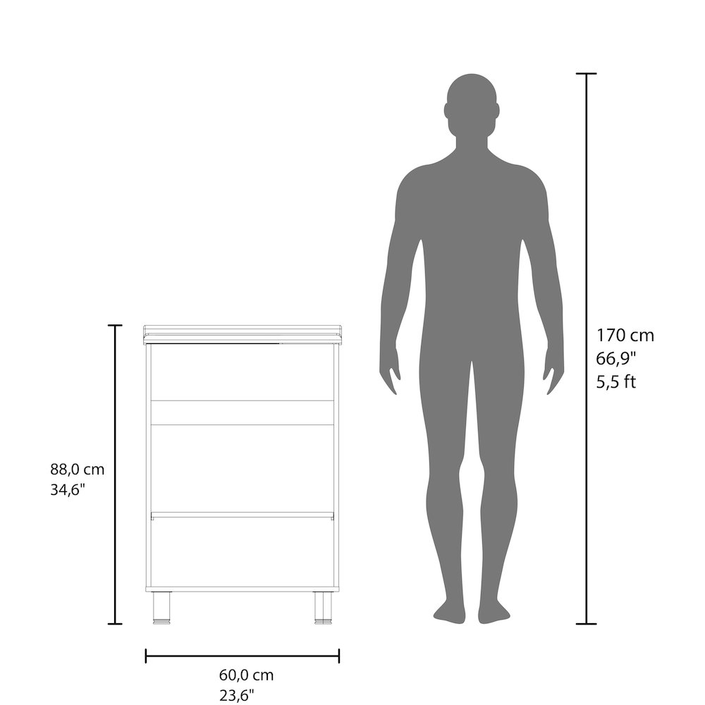 Dunn Freestanding Utility Tub Cabinet with 2 Doors, 2 Interior Shelves, White. Picture 6