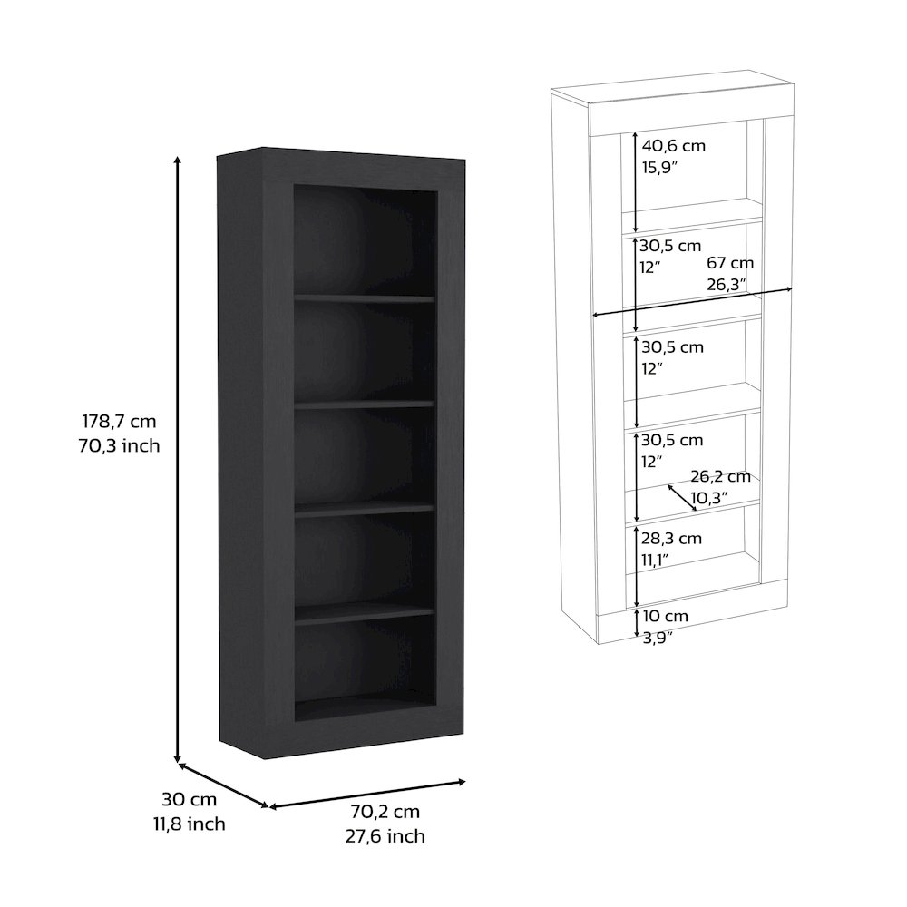 Poros Bookcase In Black Wengue. Picture 4