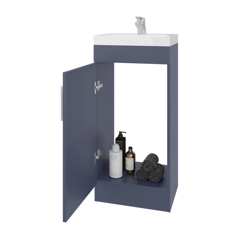 Reyno Vanity, 1 Door, 1 Shelf, Alby Blue. Picture 2