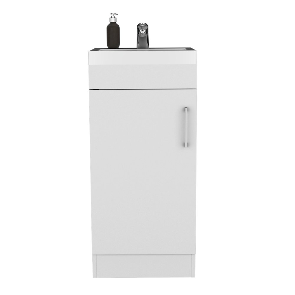 Sevilla Bathroom Vanity with Single Door Cabinet, White. Picture 5
