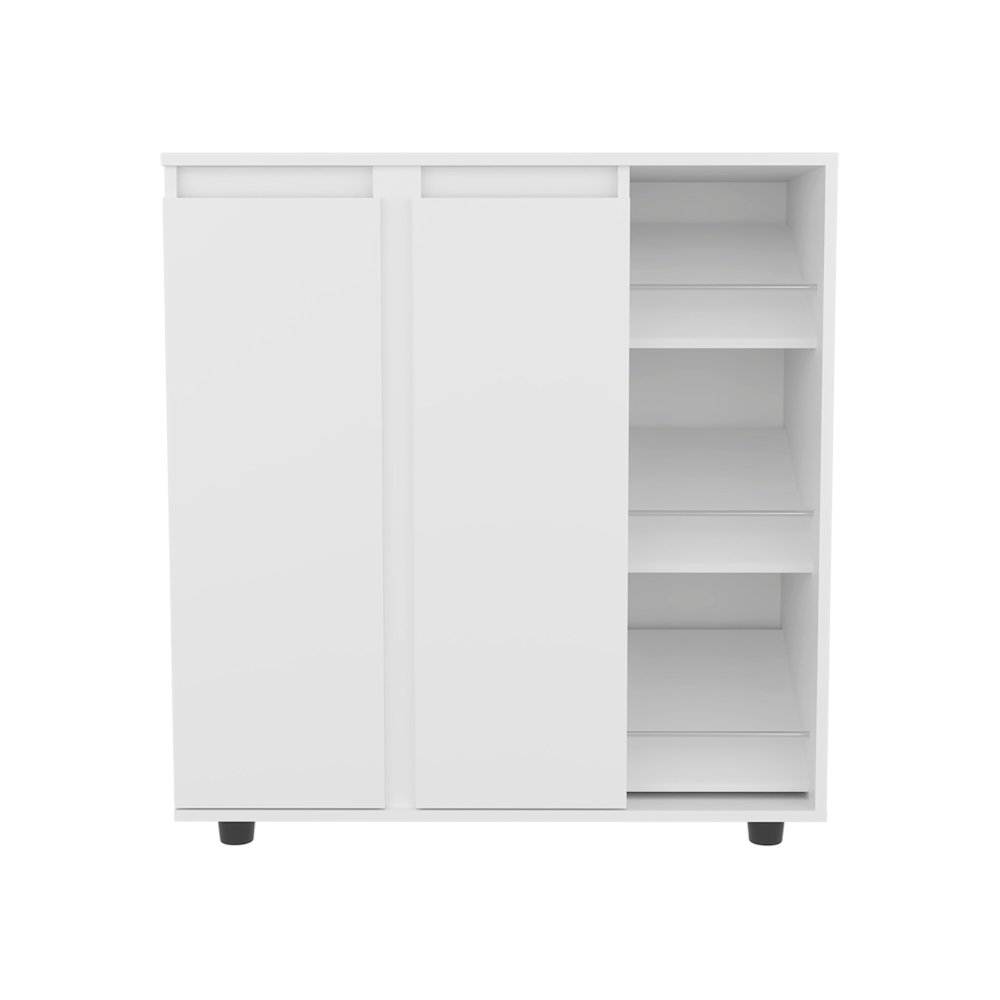 Flippin Shoe Rack, 2 Doors, 7 Shelves, White. Picture 2