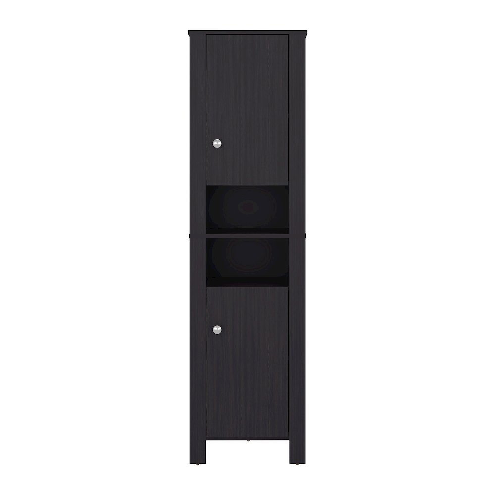 Navassa Bathroom Cabinet, 2 Doors, 6 Shelves, Black Wengue. Picture 1