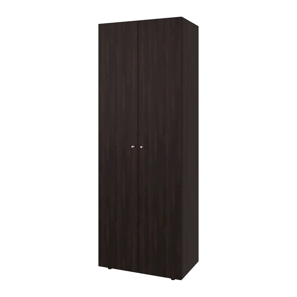 Ghent Armoire, 2 Doors, 4 Shelves, Walnut / Black Wengue. Picture 2