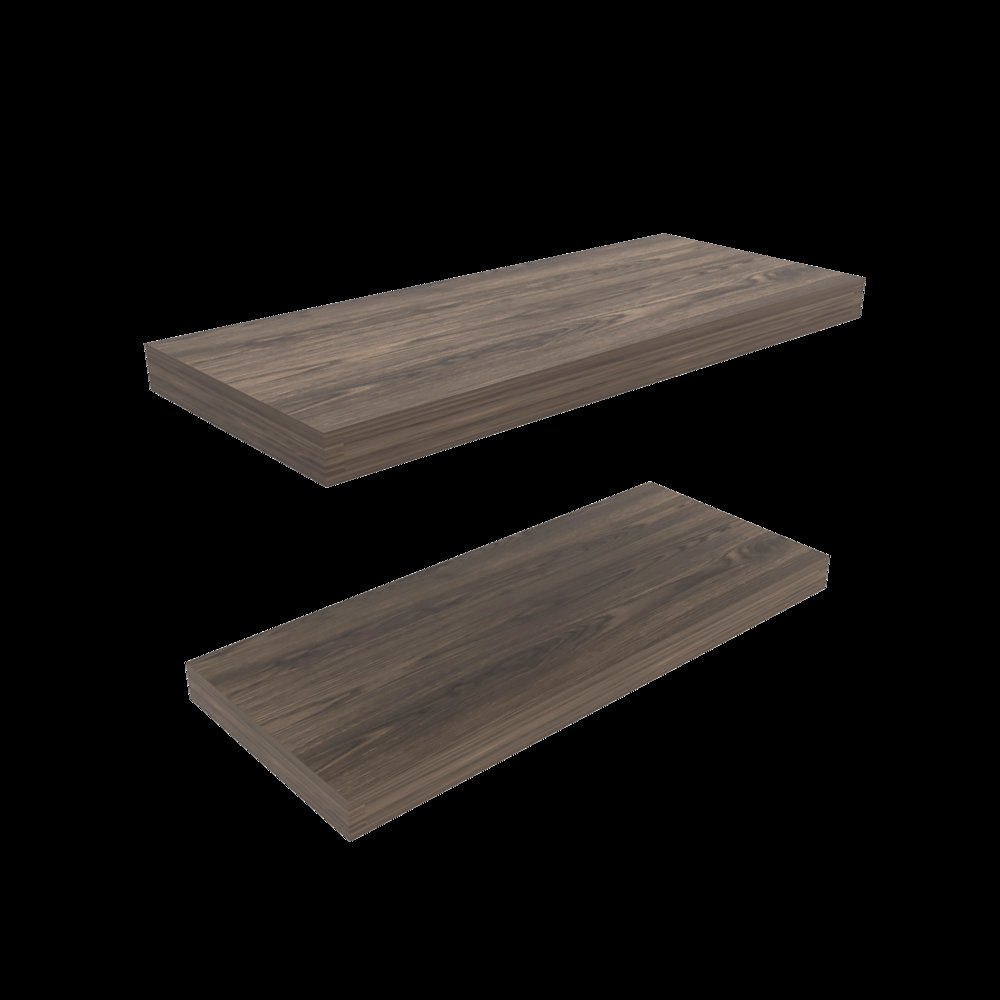 Belville Floating Shelves, 2 Shelves, 1.50" H, Walnut. Picture 7