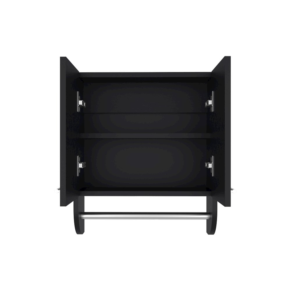 Huslia Medicine Cabinet with 2 Shelves and 2 Doors, Black Wengue. Picture 2