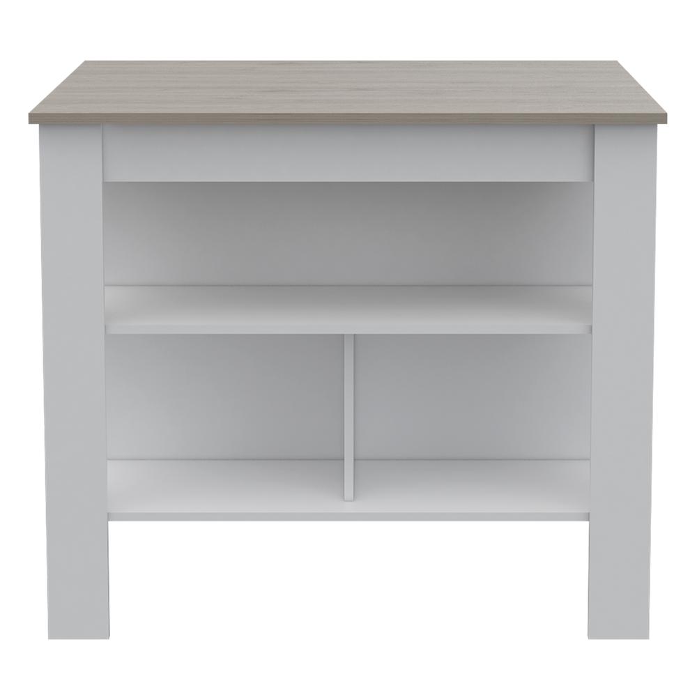 Antibacterial Delos Kitchen Island White-Light Grey. Picture 2