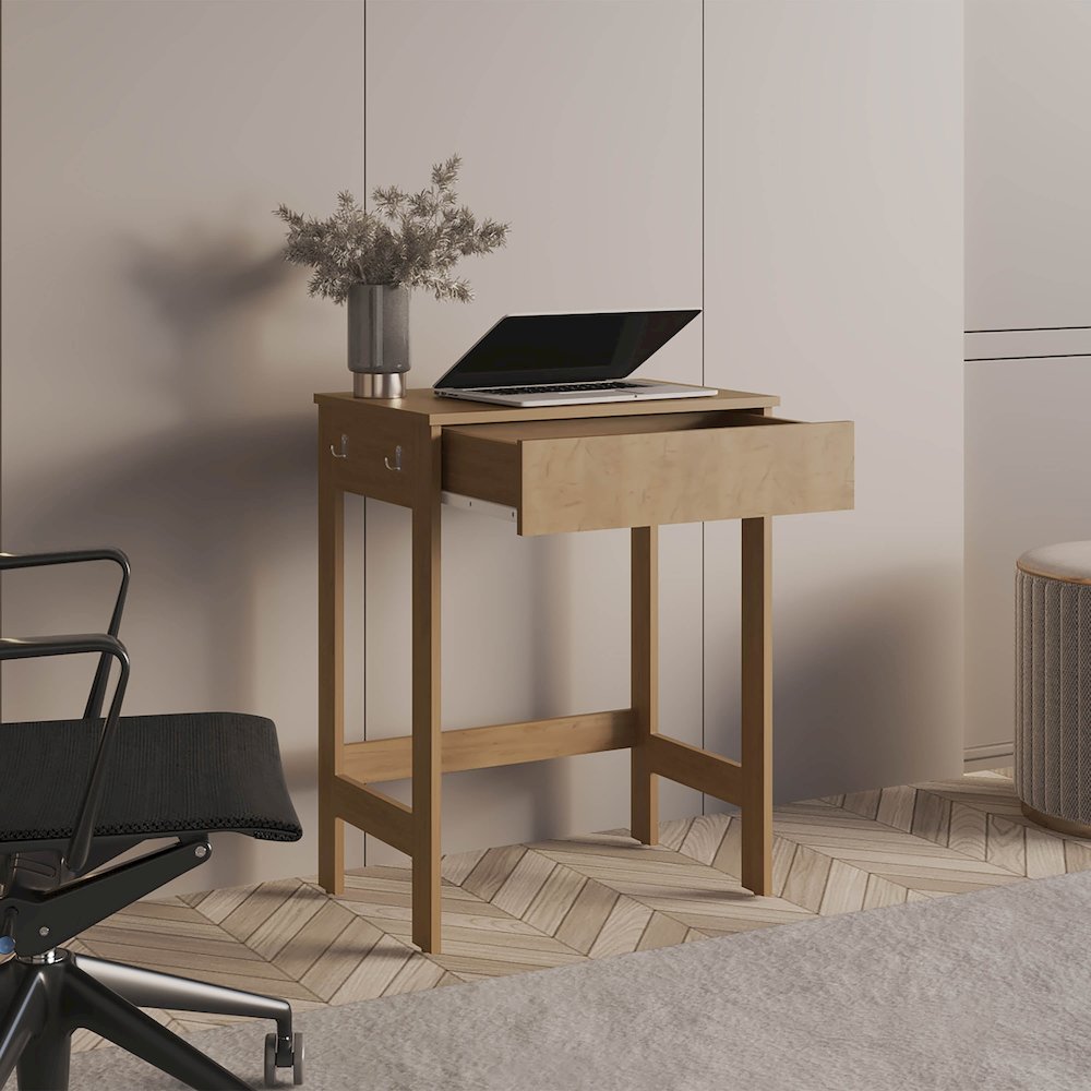 Yaak Desk, 1 Drawer, 4 Legs, Natural Oak. Picture 5