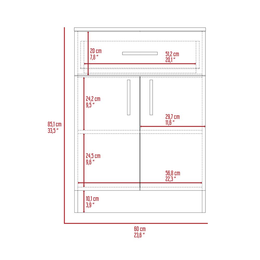 Barbados Pantry Cabinet-White/Light Oak. Picture 9