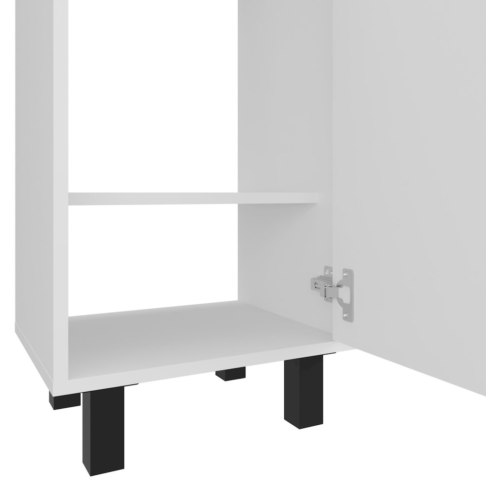 Yorkana Bathroom Vanity, 1 Door, 4 Legs, 2 Shelves, White. Picture 3