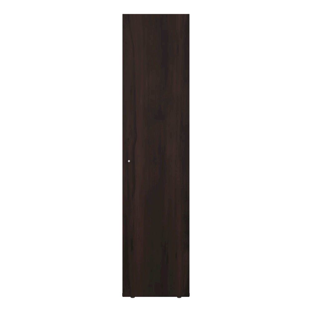 Kotlik 1 Door Wardrobe 67" H with Vertical Storage and Four Shelves, Dark Walnut. Picture 3