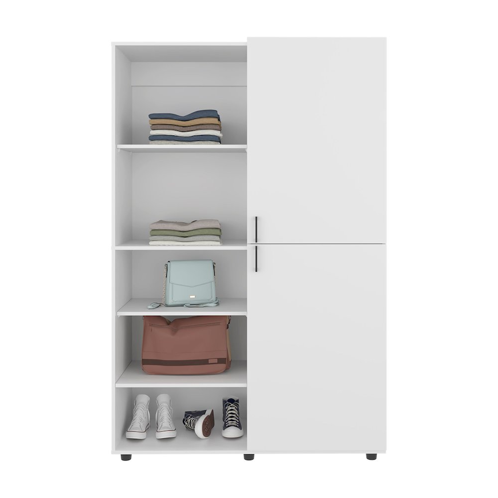 Brewster Wardrobe, 2 Doors, 6 Legs, 7 Shelves, White. Picture 1