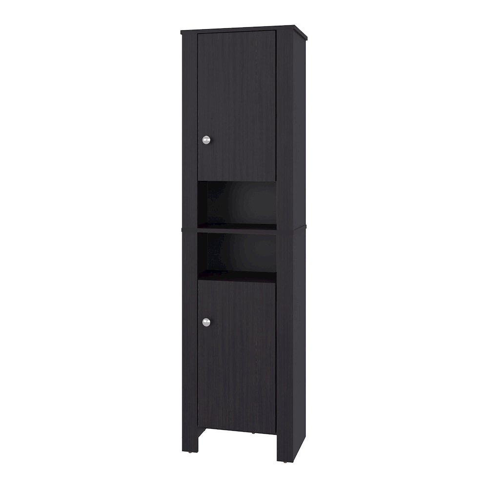 Navassa Bathroom Cabinet, 2 Doors, 6 Shelves, Black Wengue. Picture 2