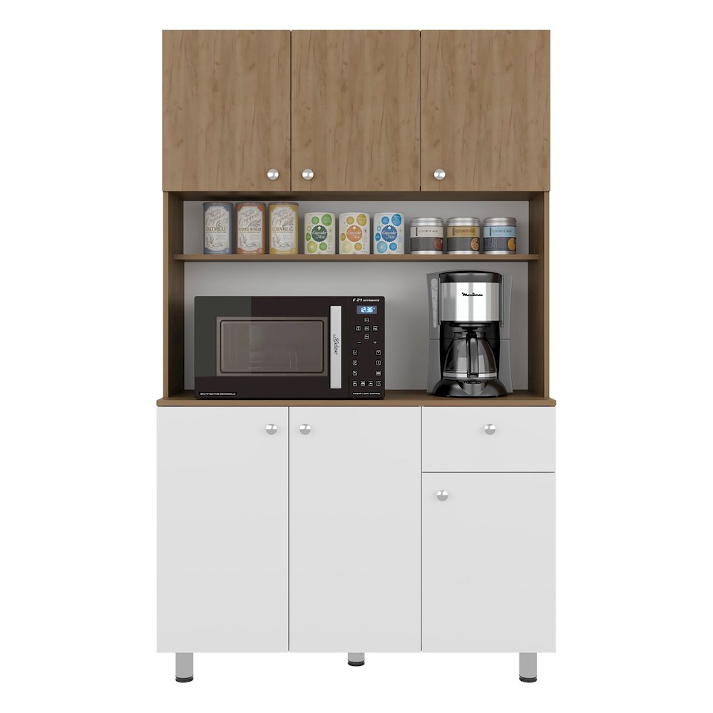 Pantry Cabinet with Ample Storage, Spacious Shelves, 6 Doors-1 Drawer. Picture 7