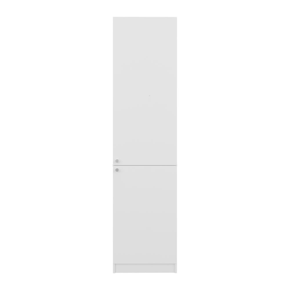 Butte Tall Bookcase 71" H with 2 Doors, Five Interior Shelves, White. Picture 3