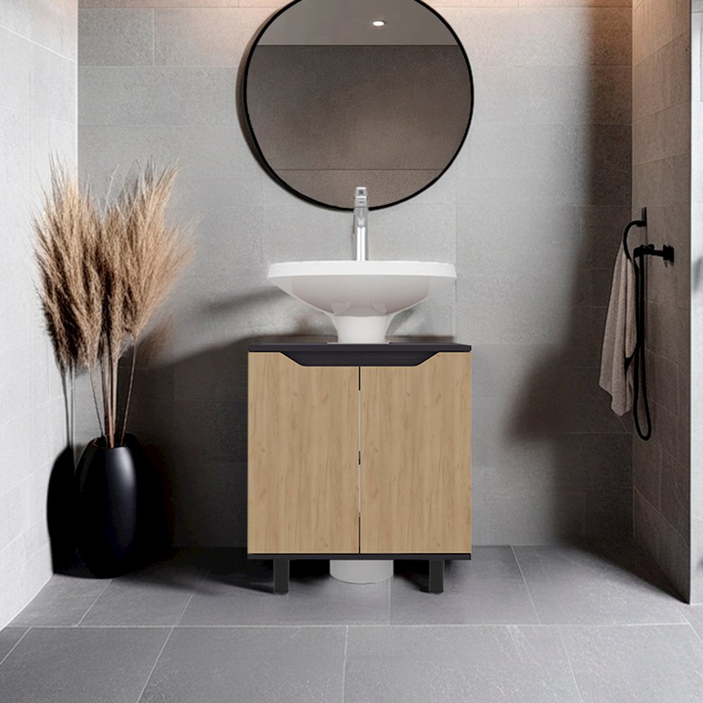 Castalia Under Sink Storage, Natural Oak / Black Wengue. Picture 4
