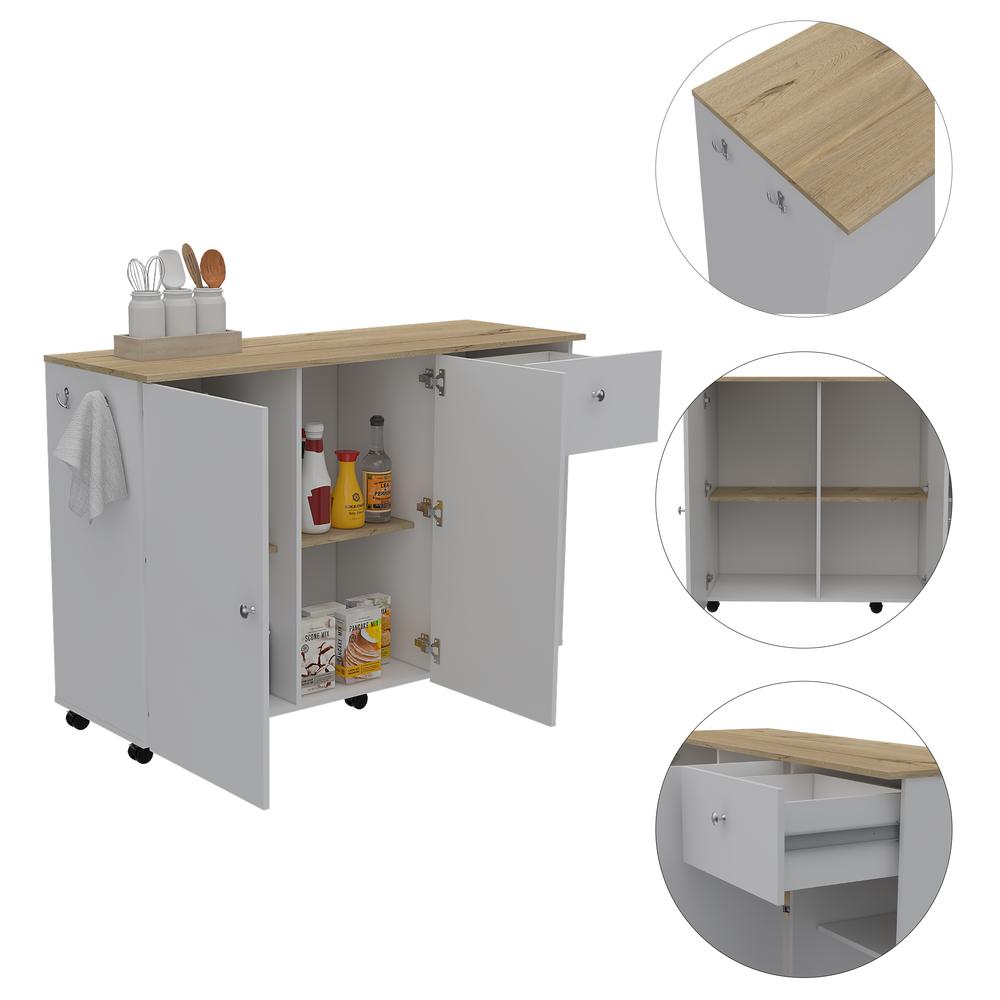 Syros Kitchen Island Cart White. Picture 5