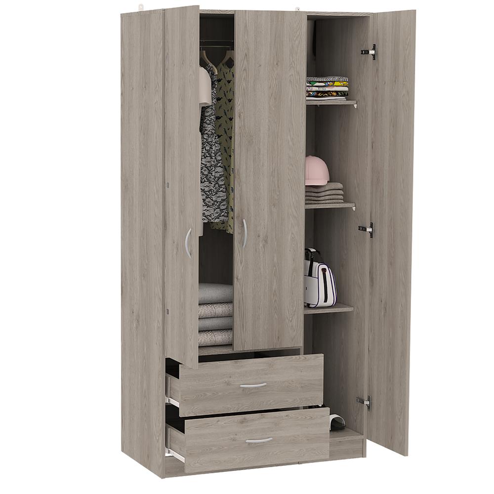 Boskol 3 Door Armoire Light Gray. Picture 4