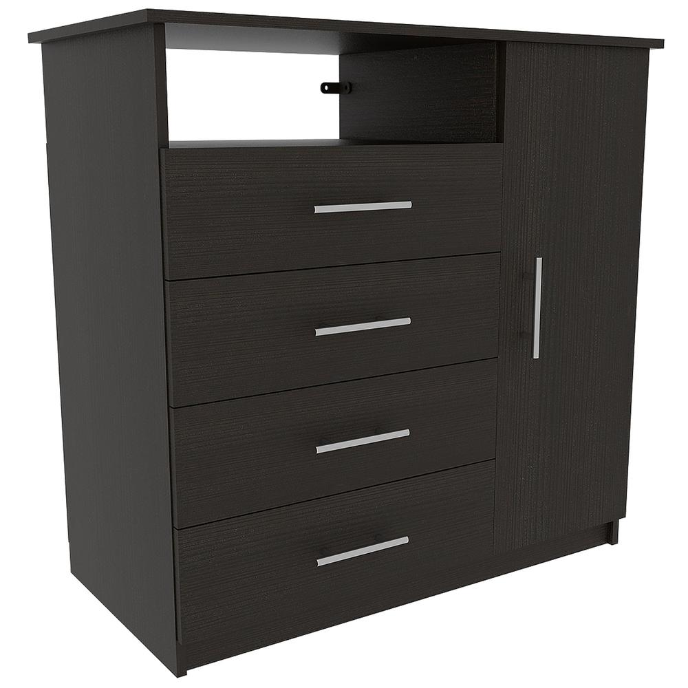 Bidrell 2 Piece Bedroom Set, London Armoire + Rioja 4 Drawer Dresser, Black. Picture 3