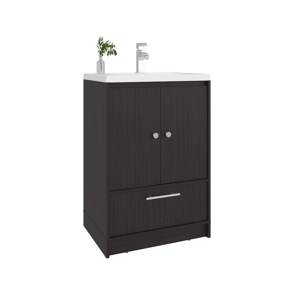 Olney Bathroom Vanity, 2 Doors, 1 Drawer, Black Wengue. Picture 3