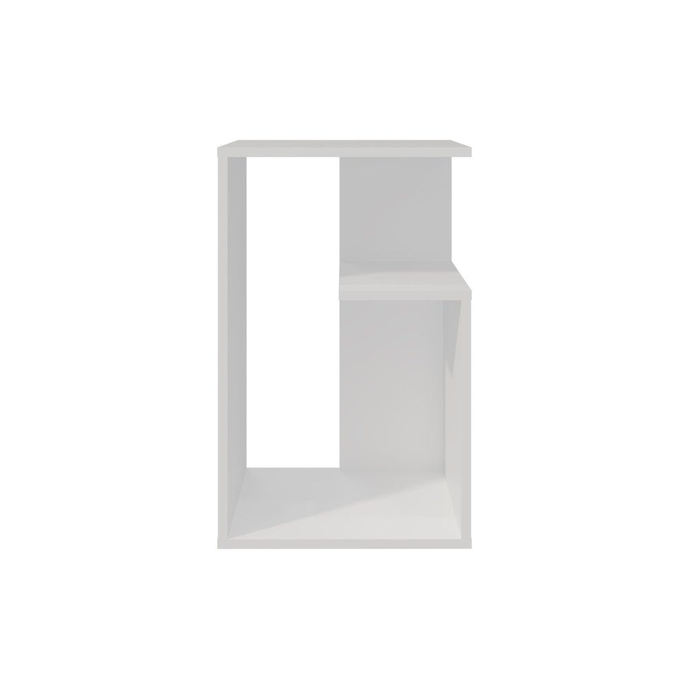 Stebbins Side Table, 2 Shelves, White. Picture 1